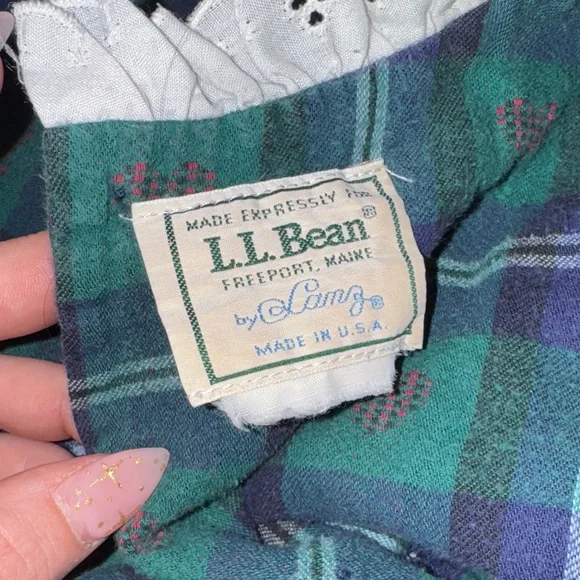 VTG L.L. Bean Classic Plaid Christmas Granny Nightgown